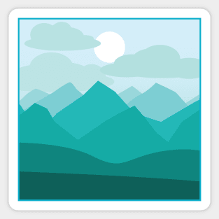 Mountains view cute illustration Sticker